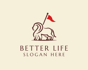 Royal Lion Flag Bearer logo design