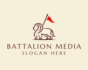 Royal Lion Flag Bearer logo design