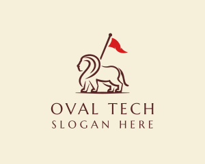 Royal Lion Flag Bearer logo design