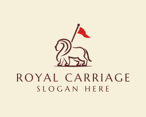 Royal Lion Flag Bearer logo design