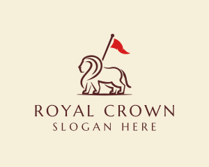 Royal Lion Flag Bearer logo design