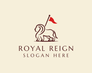 Royal Lion Flag Bearer logo design