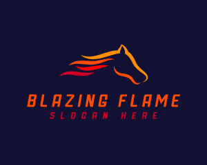 Race Fire Horse logo design