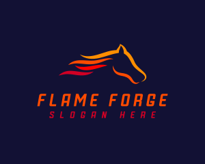 Race Fire Horse logo design