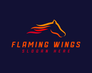 Race Fire Horse logo design