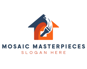 Home Improvement Paint Brush logo design