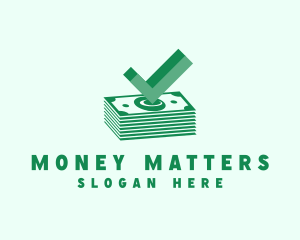 Money Cash Checkmark logo design