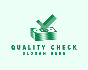 Money Cash Checkmark logo design