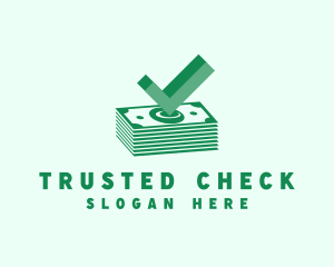 Money Cash Checkmark logo design