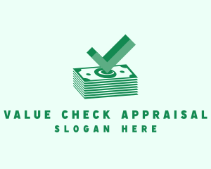 Money Cash Checkmark logo design