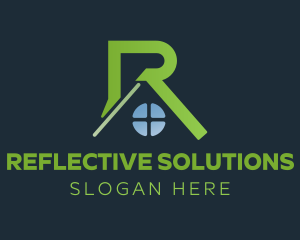 Green Roof Letter R logo design