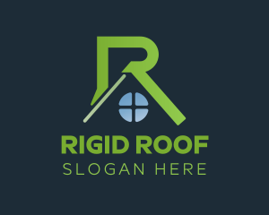 Green Roof Letter R logo design