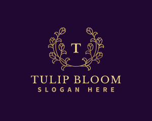 Tulip Flower Wreath logo