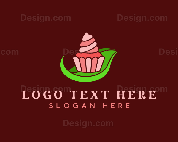 Sweet Cupcake Leaf Logo