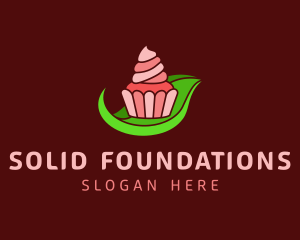 Sweet Cupcake Leaf Logo