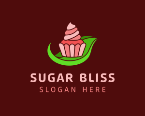 Sweet Cupcake Leaf logo design