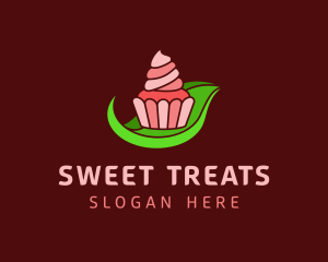 Sweet Cupcake Leaf logo design