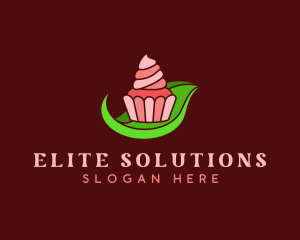 Sweet Cupcake Leaf Logo