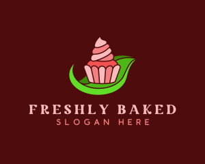 Sweet Cupcake Leaf logo design