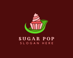 Sweet Cupcake Leaf logo design