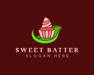 Sweet Cupcake Leaf logo design