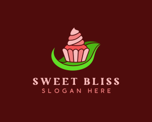 Sweet Cupcake Leaf logo design