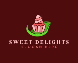 Sweet Cupcake Leaf logo design