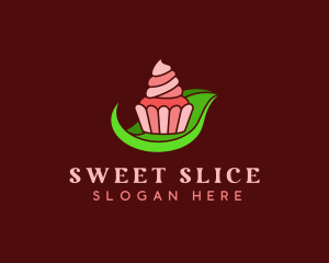 Sweet Cupcake Leaf logo design