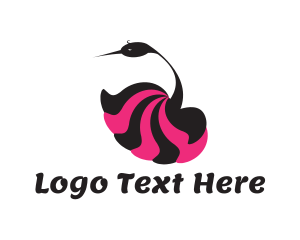 Floral Swan Bird logo