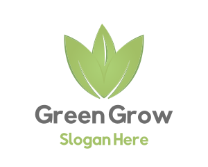 Green Tulip Flower logo design