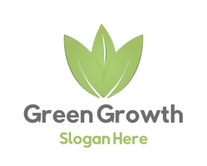 Green Tulip Flower logo design