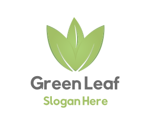 Green Tulip Flower logo design