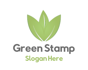 Green Tulip Flower logo design