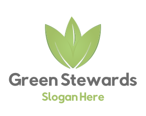 Green Tulip Flower logo design