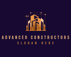 Architecture Building Blueprint logo design