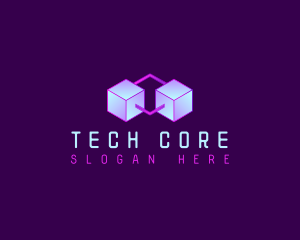 Interlinked Tech Cube logo design