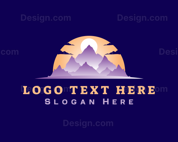 Mountain Peak Sunset Logo