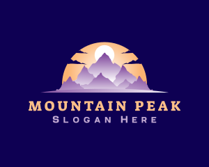 Mountain Peak Sunset logo design