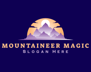 Mountain Peak Sunset logo design