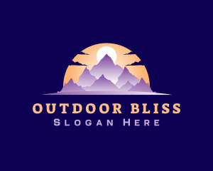 Mountain Peak Sunset logo design