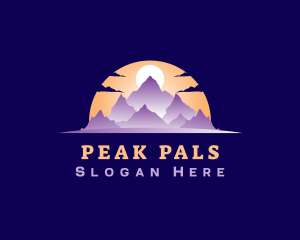 Mountain Peak Sunset logo design