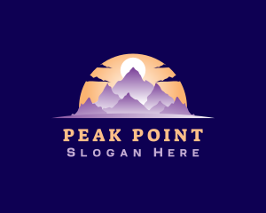 Mountain Peak Sunset logo design