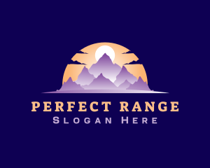 Mountain Peak Sunset logo design