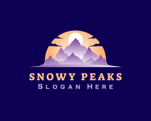 Mountain Peak Sunset logo design