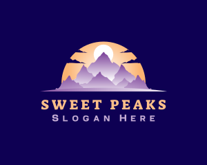 Mountain Peak Sunset logo design