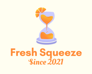 Orange Juice Hourglass logo design