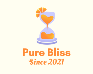 Orange Juice Hourglass logo design