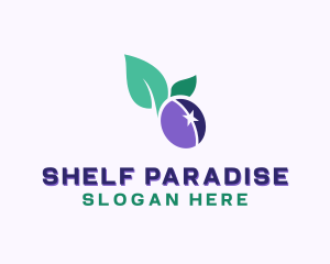 Organic Plum Fruit Logo