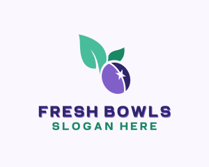 Organic Plum Fruit logo design