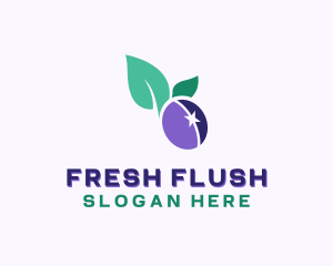 Organic Plum Fruit logo design